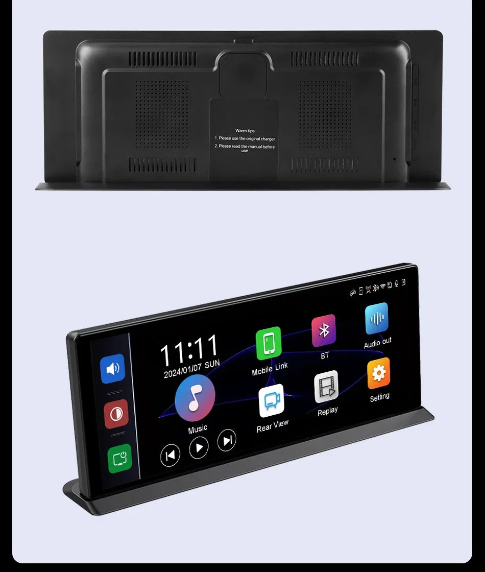 Develuck 11.3" Car Stereo Wireless Carplay Android auto Video with Rear Camera GPS Navigation Car Audio Receivers Dual Bluetooth