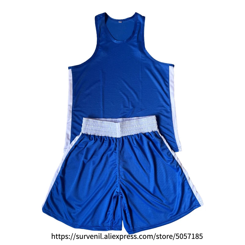 Muay Thai Shorts Quick Dry Boxing Clothes Men Women Kids Sanda Wushu Uniform Gym Martial Arts MMA Suit Boxing Shorts and Vest
