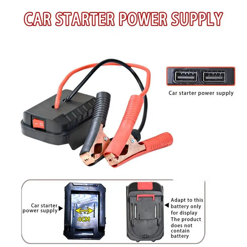 Jump-start your car effortlessly with this quick-charging lithium battery jump starter—featuring double USB ports for charging your devices on the go!