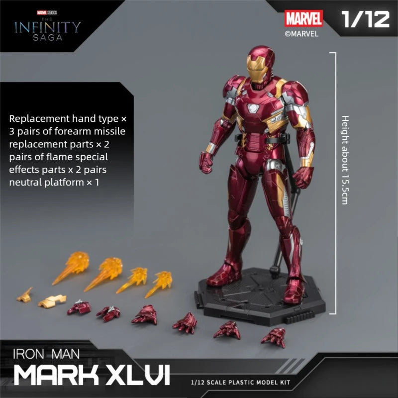 In Stock Fondjoy Iron Man Mk46 Assembled Model Action Figure 1/12 Iron Man Model Collectible Model PVC Model Boys Birthday Gifts