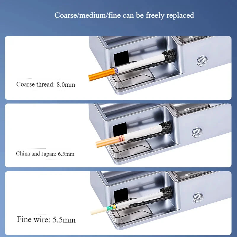 Automatic Cigarette Rolling New 3 in 1  Machine Electric Cigarette Maker Smart Sensing Injector Tobacco Filling 5.5/6.5/8mm Tube