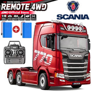 Remote Control Car RC Tractor Alloy Heavy Truck Engineering Semi Trailer Model with Light Sound Radio Toy HUINA 1501 770S Gift
