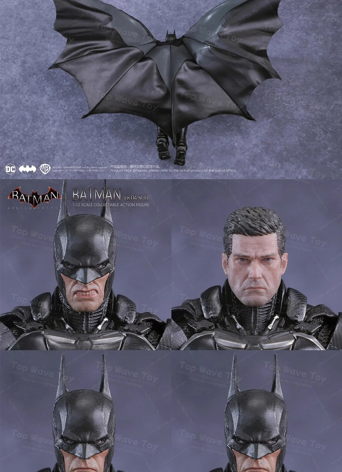 Brand New In Stock Batman Arkham Knight Action Figure LPZZ 1/12 Scale Soldier Warrior Edition Batman Full Set 6-inches Model Toy
