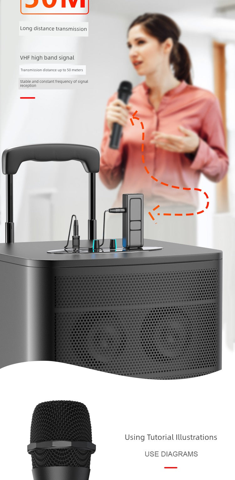 Wireless Microphone U Band Rod Stereo Handheld Microphone Outdoor Square Dance Power Amplifier, Speaker Singing Universal Headset