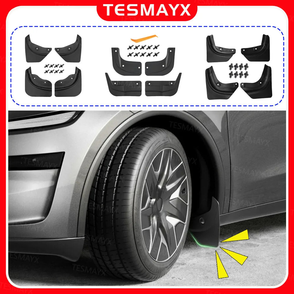 Protect Paint Mud Flap for Tesla Model 3 Y YL Accessories 2025 2026 Mud Flaps Tire Splash Guards All Weather Mudflap Accessories