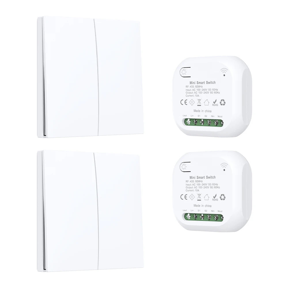 New High-End No Battery Self Powered Wireless Switch 1/2/3 Gang High-Sensitivity Kinetic Switches Rf433mhz Waterproof Panel