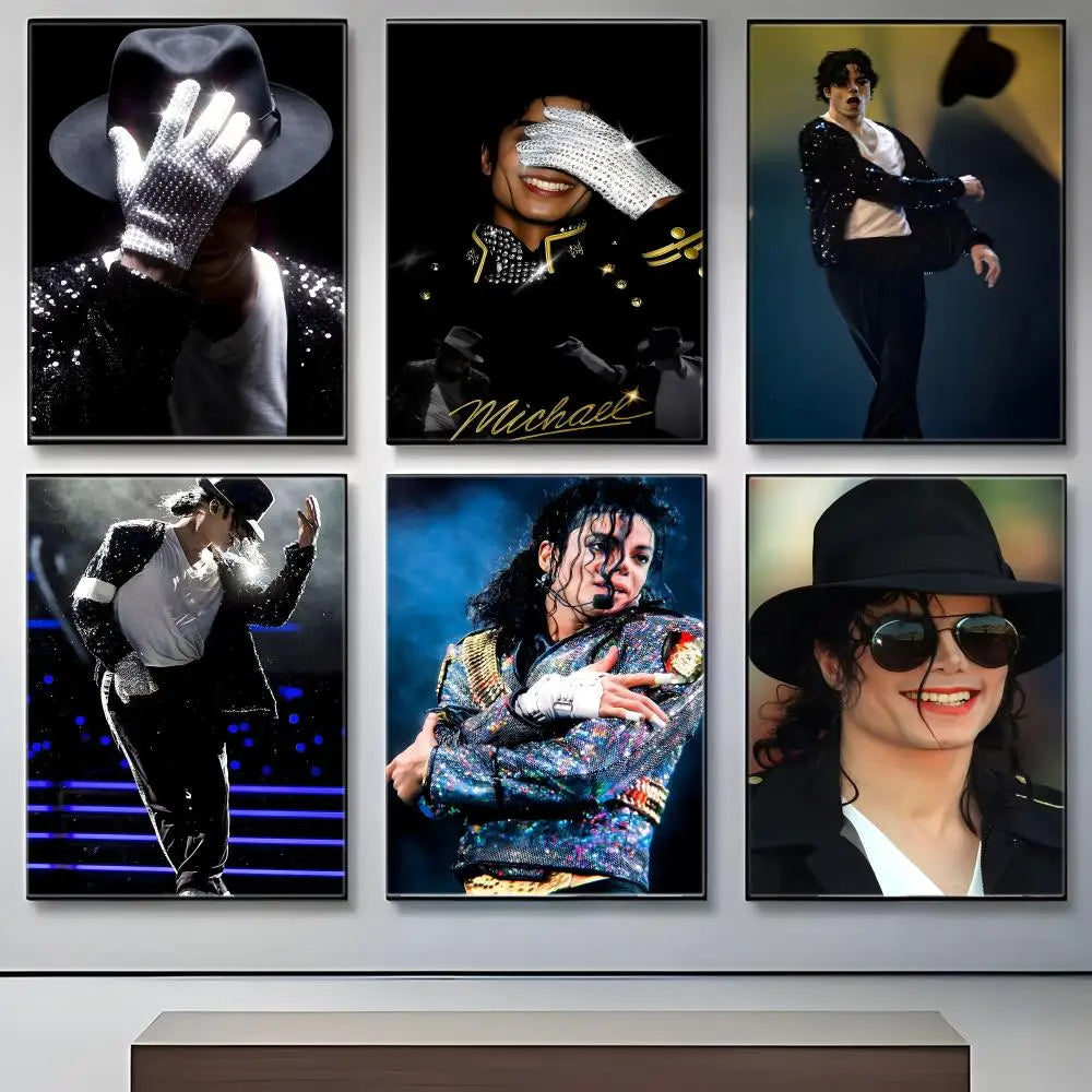 MJ M-Michael Singer J-Jackson Poster  Self-adhesive Art Waterproof Paper Sticker Coffee House Bar Room Wall Decor