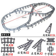 DIY Train Track Combination MOC Railroad Bridge Building Blocks Cross Track Bricks Toys Rail Car Scene Compatible With LEGO