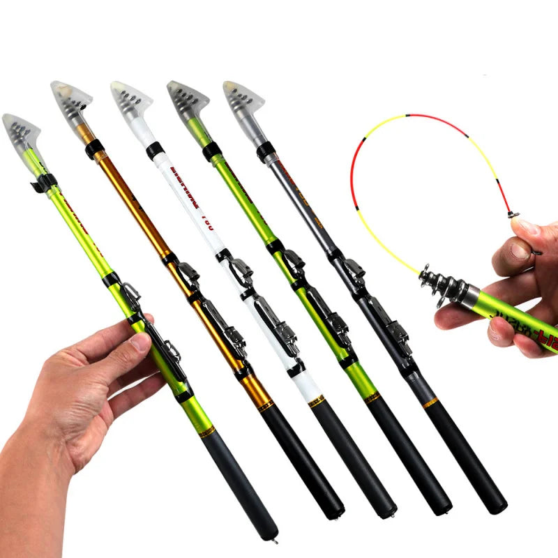 Mini Portable Rock Fishing Rod Short Section Cross-Border Exclusive Multi-Specification High Toughness 1.5-2.4m for Angling