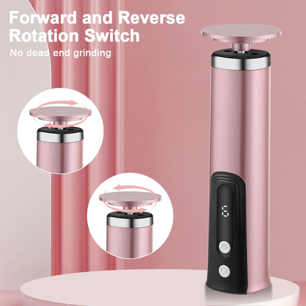 Electric Foot Callus Remover Heels Remove Wireless Rechargeable Foot Care File Cuticle Callus Remover with Replacement Sandpape