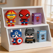 Spider-Man, Iron Man, Captain America & Batman Q-Version Mini Particle Building Blocks, Cartoon Merchandise, DIY Holiday Gift