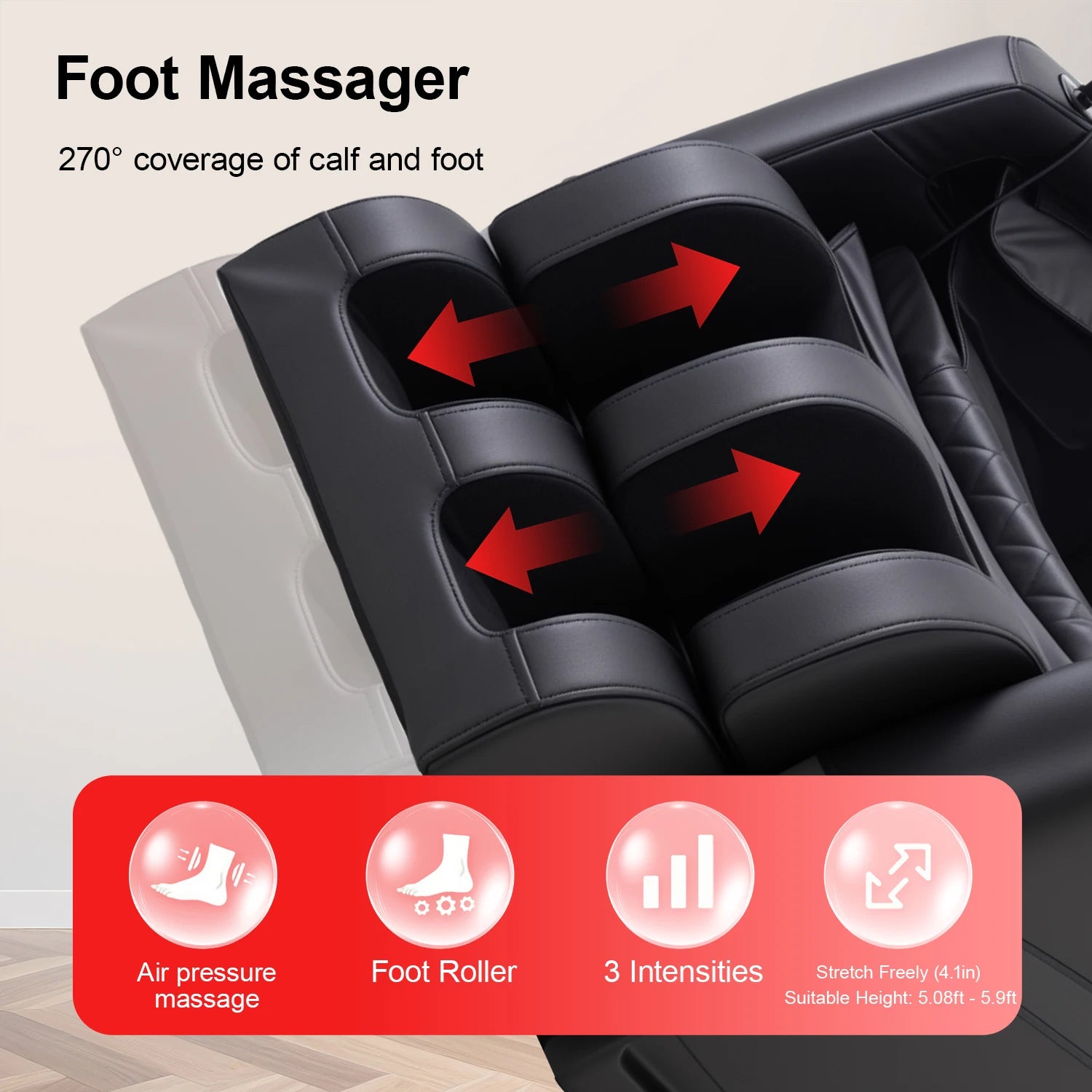 2026 New Zero Gravity Full Body Massage Chair - 10 Fixed Rollers, with Heating, Foot Massage, and Touchscreen Controls