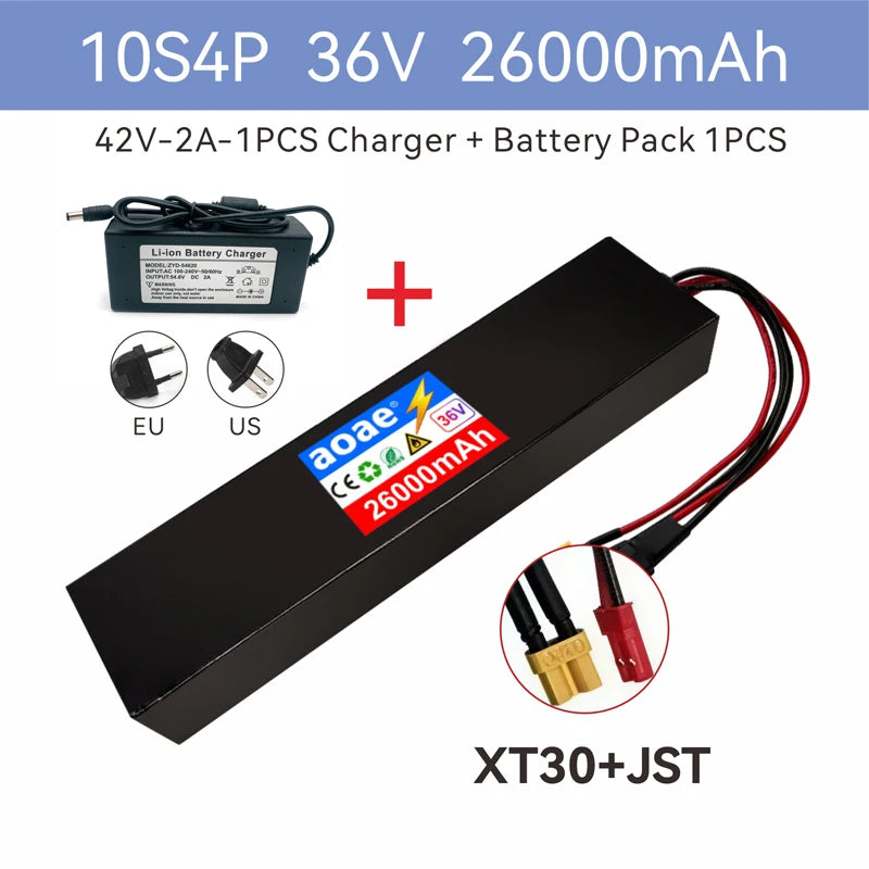 36V Electric Scooter Battery 10S4P 14Ah 18650 Grade-A Cells 500W-1000W Built-in BMS for M365 XT30 JST Long Range