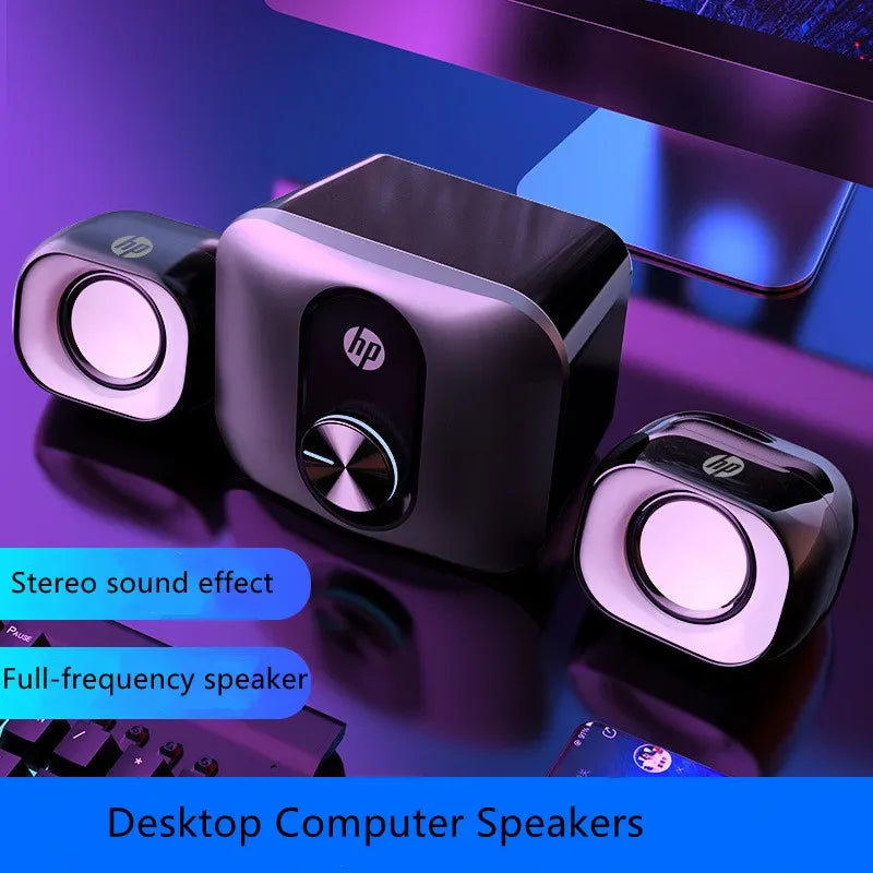 High Quality Desktop Computer Game Speakers Stereo Subwoofer Audio HP Home Laptop 2.1 Wired Multifunctional Computer Loudspeaker