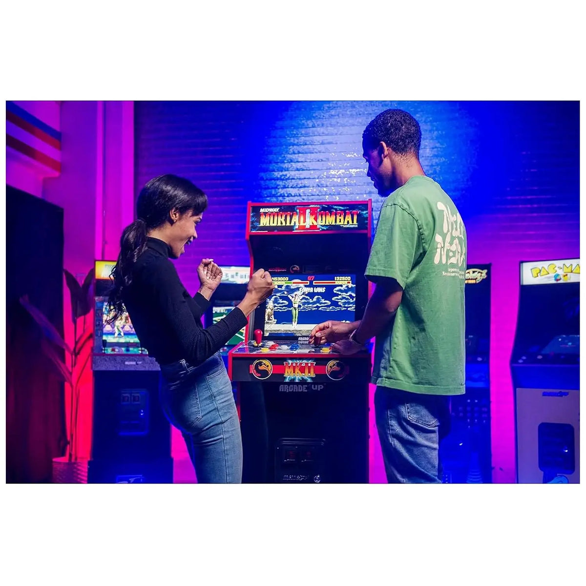 Mortal Kombat II Deluxe Arcade Machine - 14 Classic Games Cabinet with Real-Feel Joysticks & Buttons, Custom