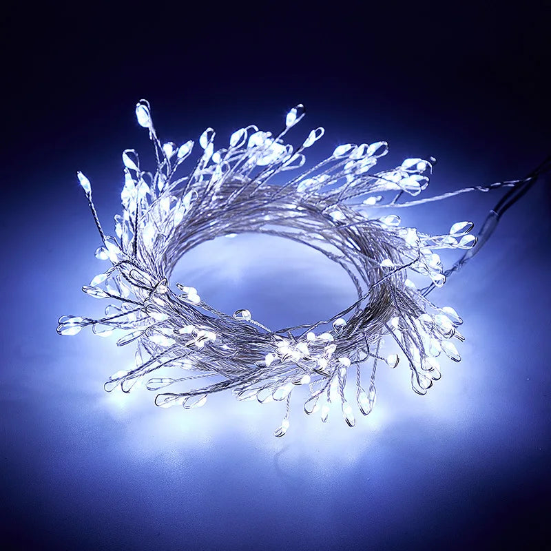 Add festive sparkle with these USB-powered LED firecracker string lights—complete with remote control for easy lighting and fun!