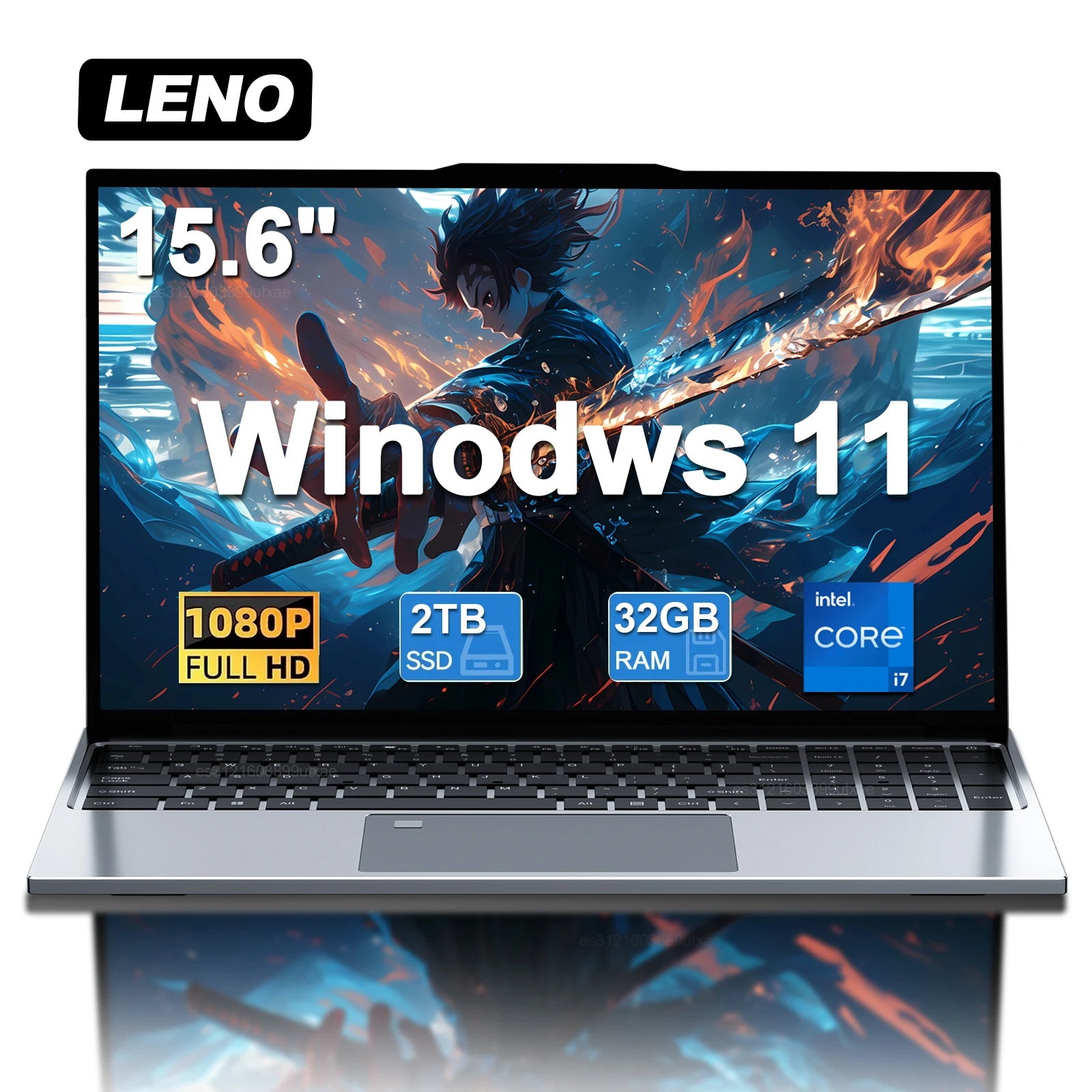 15.6"Ultra Slim Laptop Intel Core i7-6500U Notebook 32GB RAM 2048GB SSD Gamer Windows 11 1920*1080 Display Office Study Computer