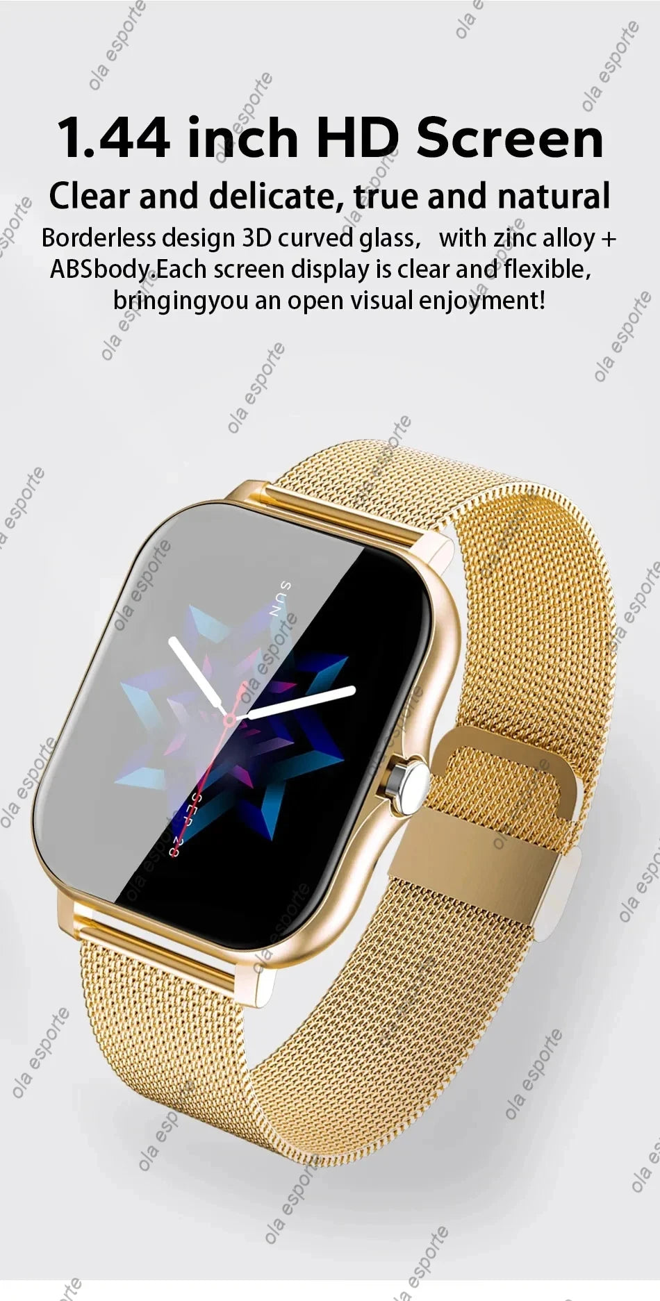 Stay stylish and connected with this versatile smartwatch designed for both men and women!