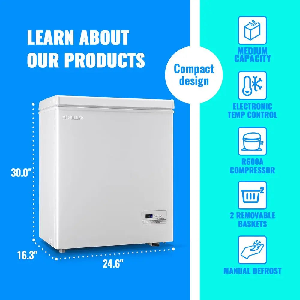 Chest Freezer UltraLow Temperature Deep Freezers Down to 11.2 with Two Removable Baskets Accurate Display of Cabinet Temp Frees