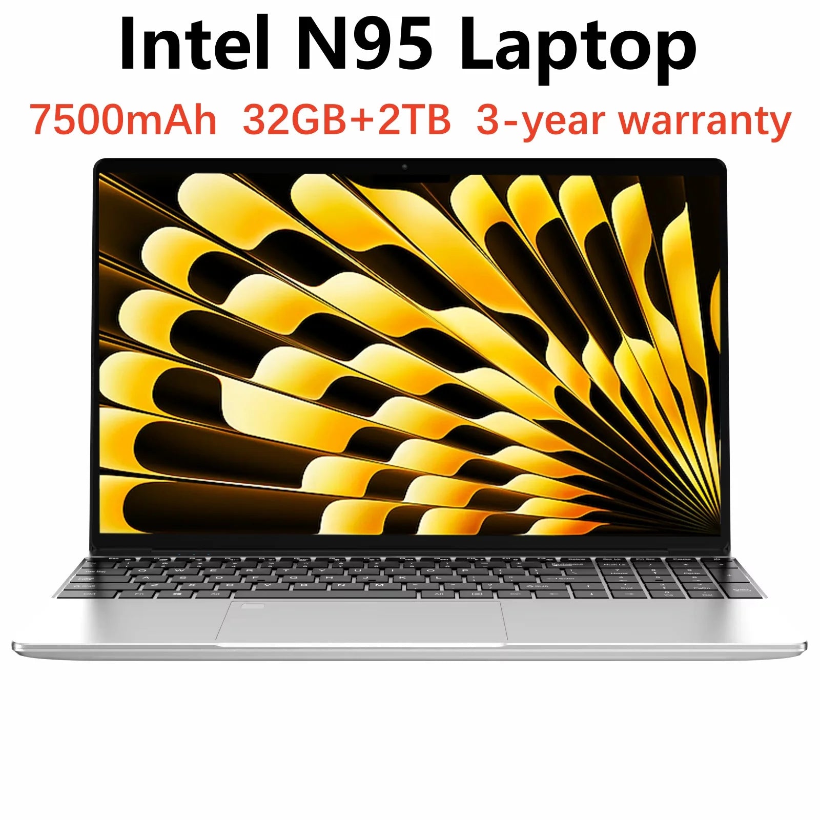 Experience powerful performance on the go with this ultra-slim 15.6" laptop—featuring an Intel N95 processor, massive 32GB RAM, 2TB (2048GB) storage, a long-lasting 7500mAh battery, Windows 11 Pro, fingerprint unlock, and gaming-ready specs!