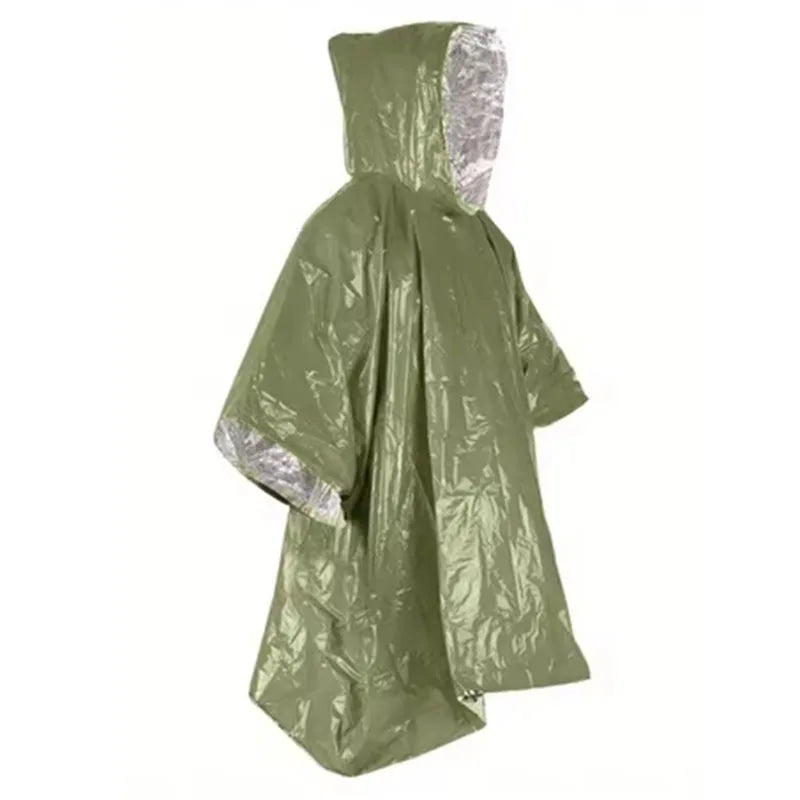 1PC Outdoor First Aid Survival Raincoat Camping Wilderness Emergency Insulation Warm Gear Body Protection Survival Blanket