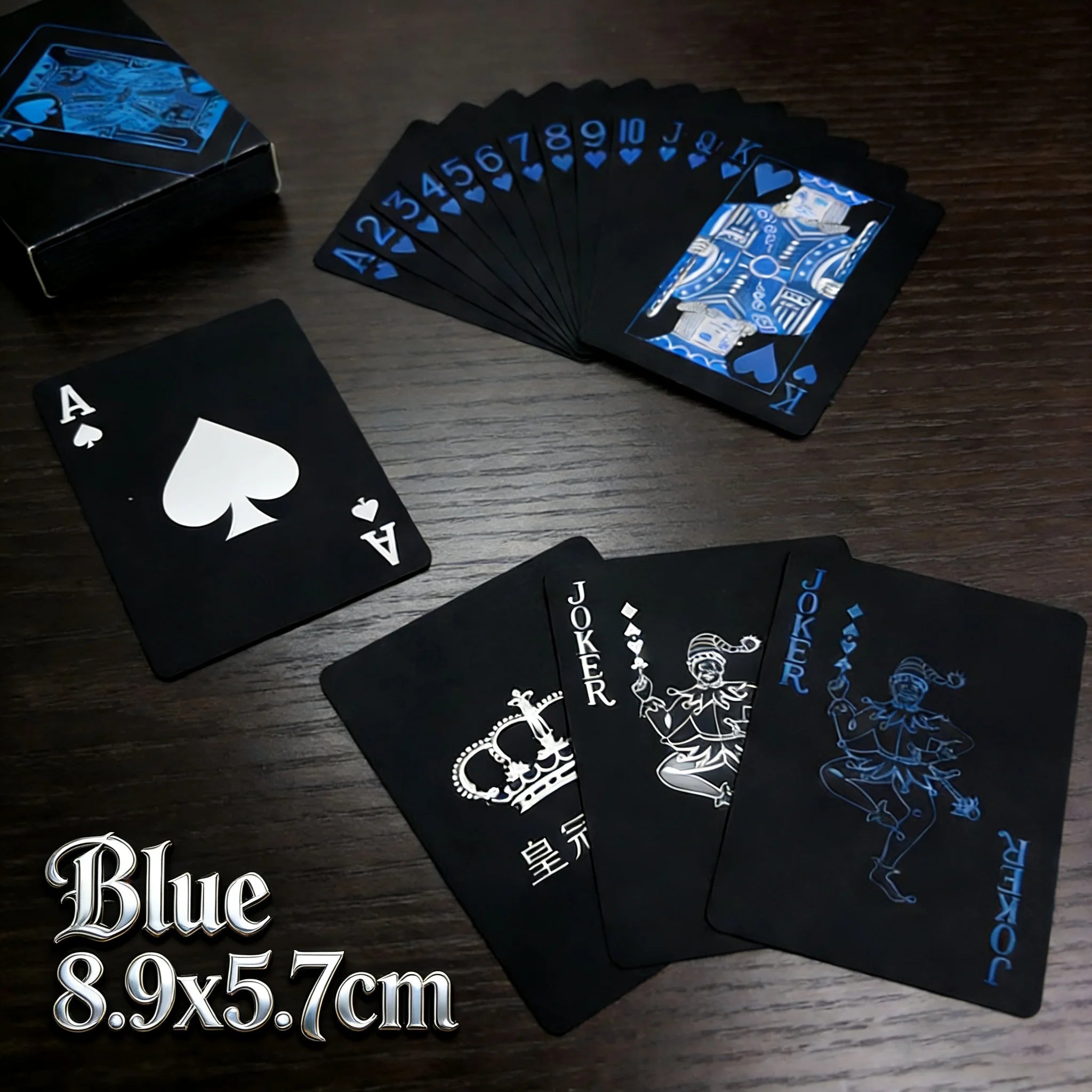 Playing Cards Game Poker Cards Board Child Kid Toy Waterproof Plastic PVC Black Blue Red Yellow Green Deck Card High-End Classy
