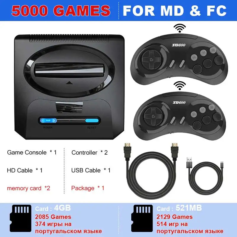 16BIT Segas-MD Video Game Console For Sega Mega Drive Genesis Dendy Console Support HD Output Retro Game Machine