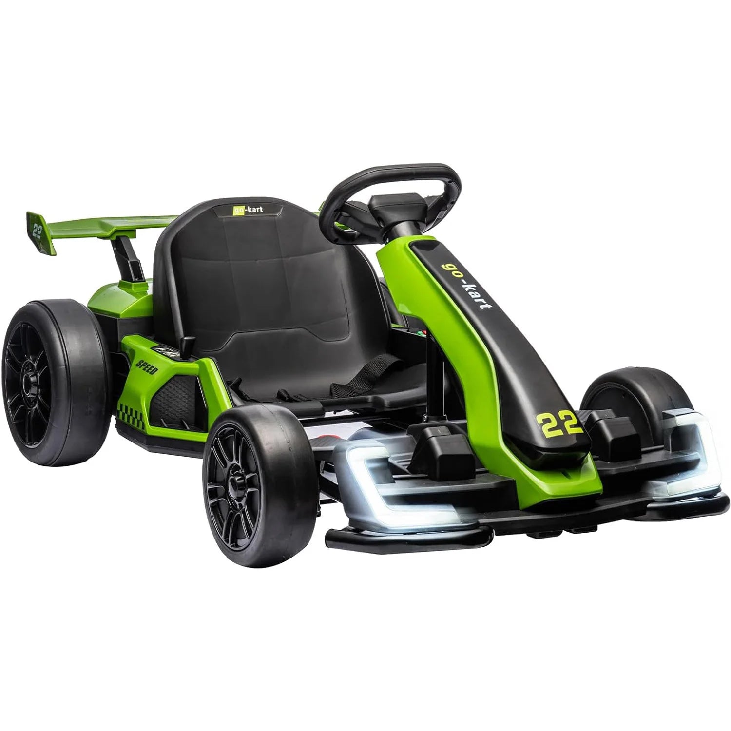 24V Electric Go Kart for Kids, 300W Dual Motor Drift Kart, 8.5 MPH, 2 Modes | Adjustable length,Slow Start Control,Brake pedal,Reinforced frame,EVA tires,LED lights