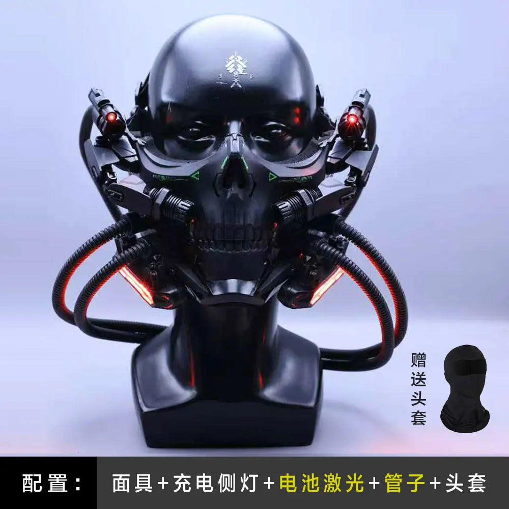 Cyber Punk Skeleton Mask With Lighting