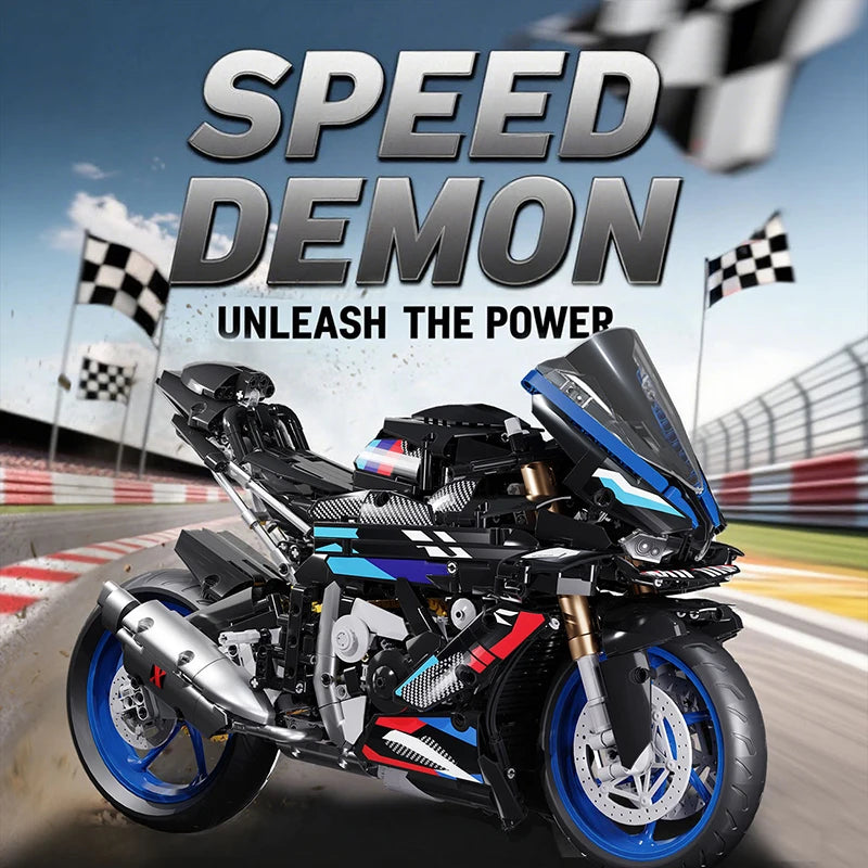 1909pcs RR Motorcycle V4S Racing Car Building Blocks Set, 1:5 Scale Motorbike Model Kit, STEM Toy for Kids Adults,Christmas Gift