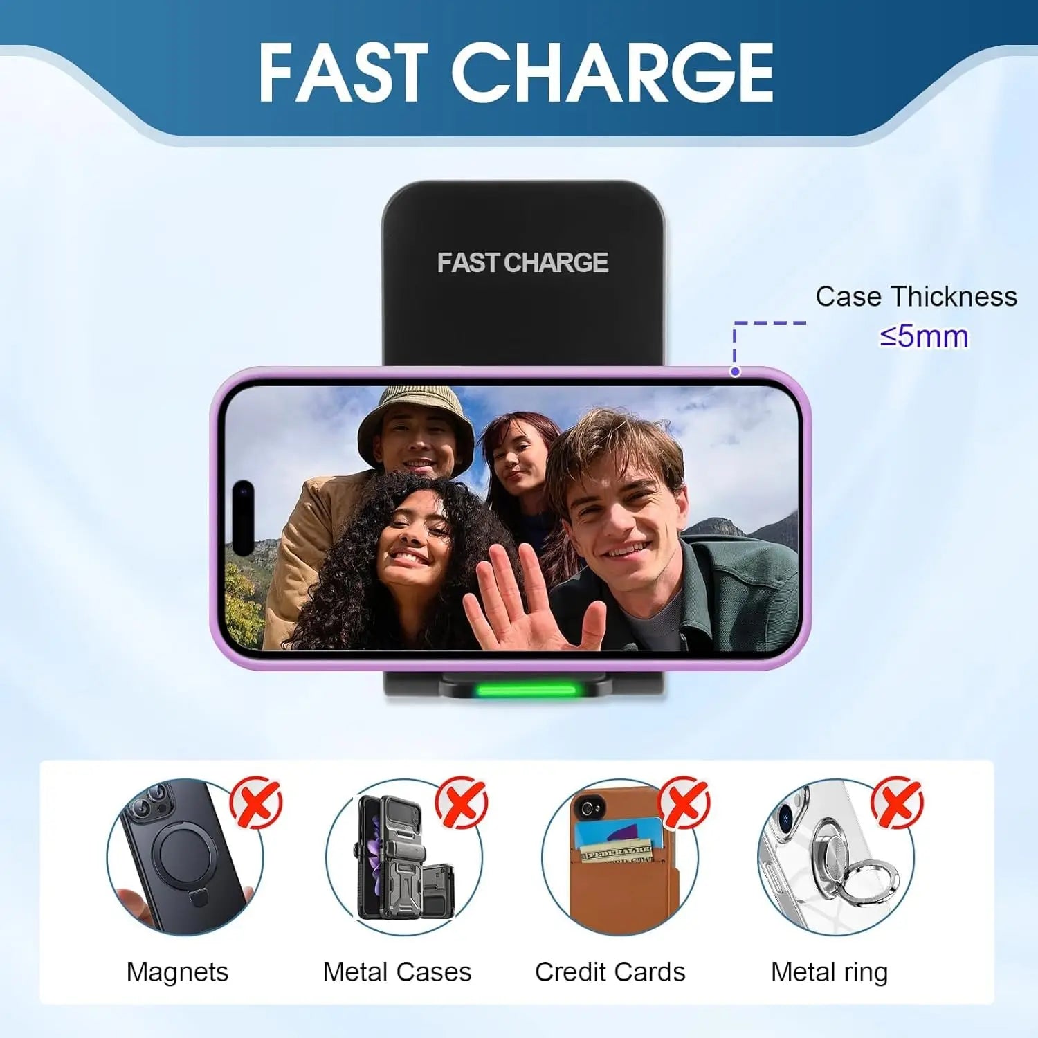 Wireless Charger Station Earphone Phone Fast Charging Charger Holder For iPhone 17 16 15 14 13 Pro Max Samsung S24 S23 Xiaomi