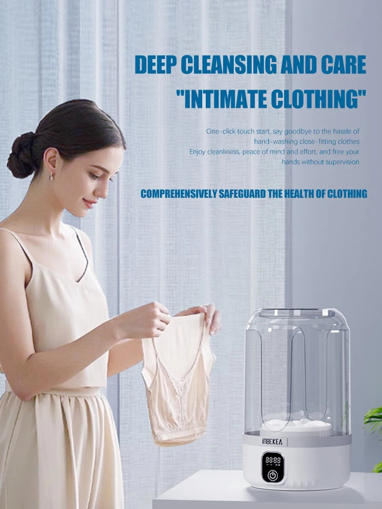 2025 wireless mini digital washing machine, rechargeable portable intelligent small underwear and sock specific washing cup 1.5L