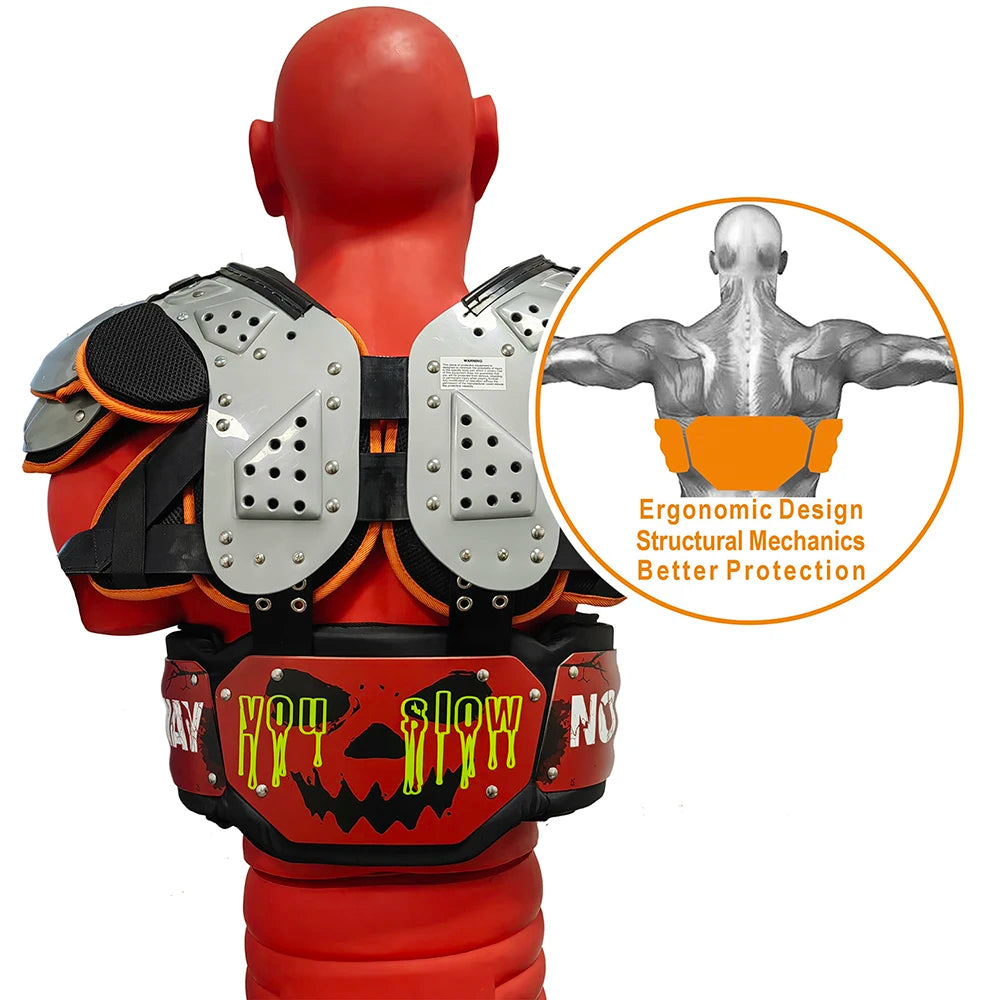 American Football QB Rib Protectors Rugby Waist Wrap Around Protector with Backplates for Adult Youth