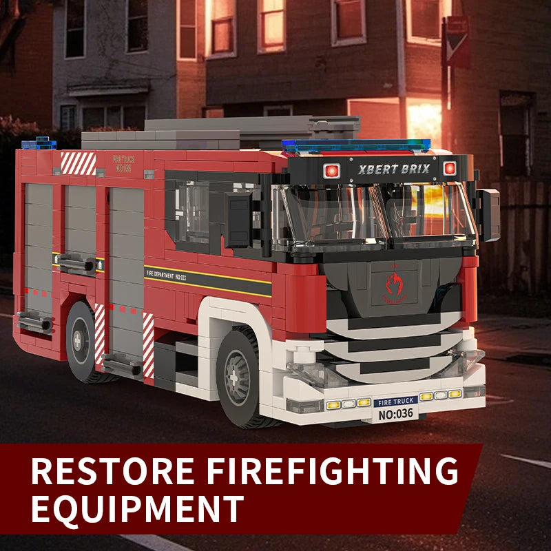 704PCS Fire Truck Building Blocks City Engineering Rescue Vehicle Model Bricks Educational DIY Toys Holiday Gifts For Teens