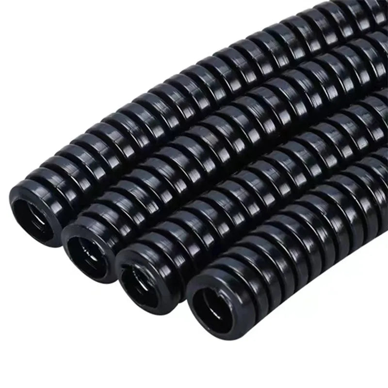 Keep your cables safe and organized with this insulated corrugated plastic pipe—ideal as a protective sleeve and threading hose for wires!