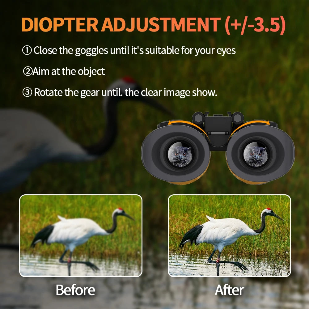 8300 4K Head-Mounted Night Vision Goggles & Binoculars for Adults – Infrared NVG with Manual Focus & 8X Digital Zoom for Hunting, Camping, and Outdoor Surveillance