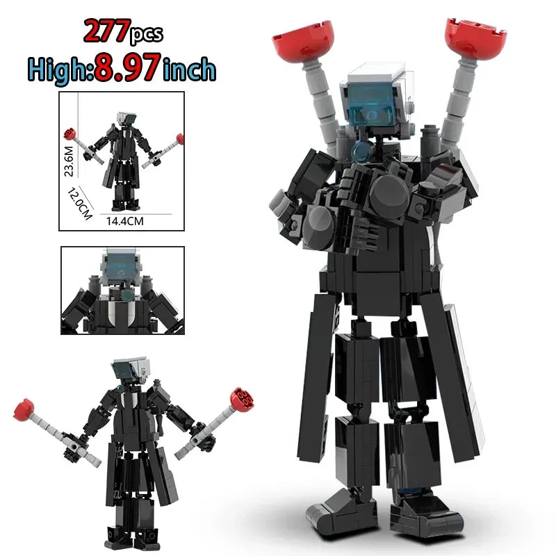 Moc Skibidi Toilet Action Figures Model Building Blocks Camerman Titan Speakerman Surveillance Man TVMan Boys Toys For Kids Gift