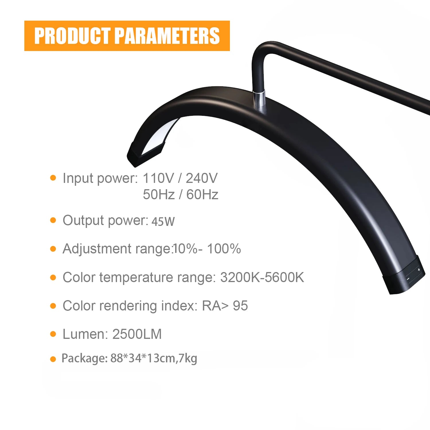 FOSOTO Photograph Led Lash Ring Light Half-Moon Light Floor Stand Eyelash Tattoo Beauty Salon Photography Live Streaming
