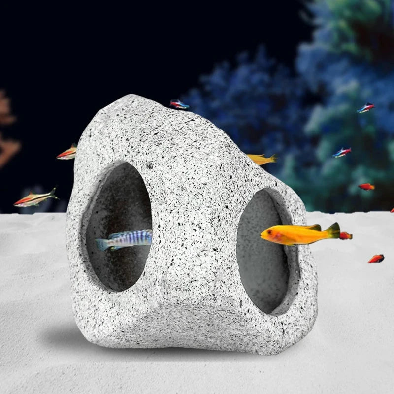 Fish Tank Underwater Cave Decoration, Fish And Shrimp Shelter, Ceramic Landscape Decoration, Purple Clay Aquarium Decoration