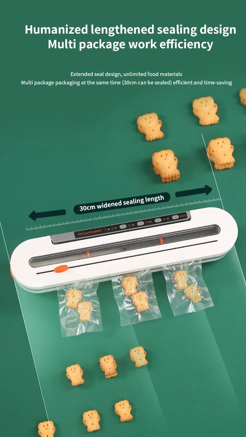 New Automatic 30cm Vacuum packaging machine Food Vacuum sealer for Dry wet soft powder Household food Storage Sealing machine