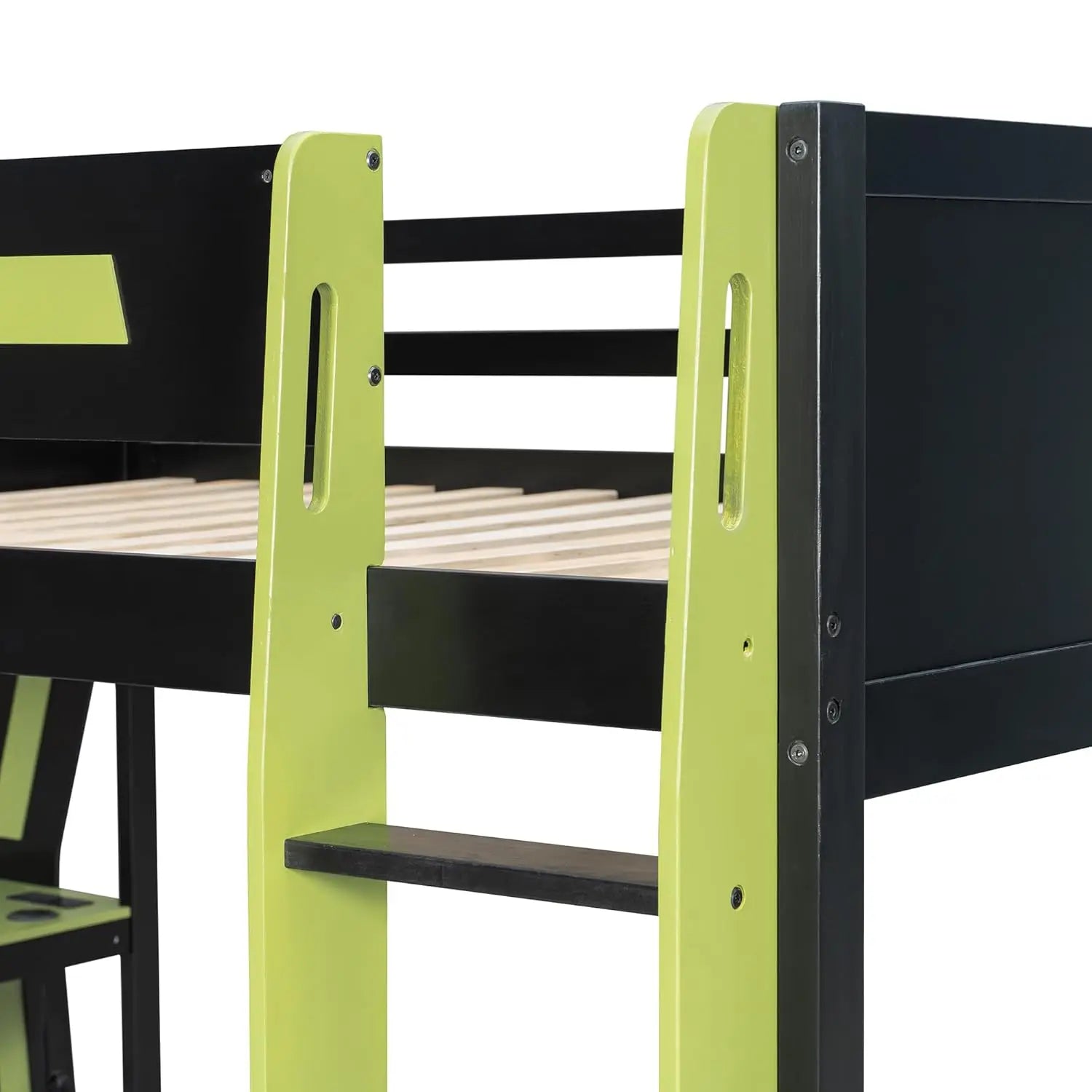 Gaming Bunk Bed with Side-Mounted Oversized RGB Desk, USB Charging Ports & Cable Grommet, LED Light Strip,, Customized