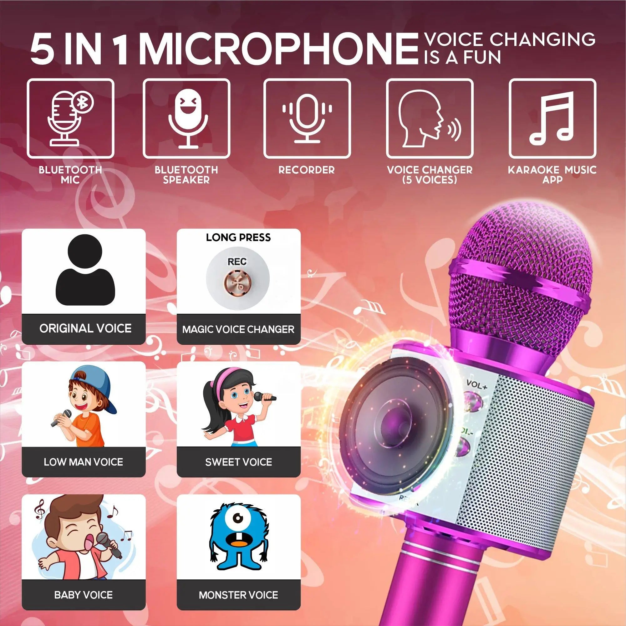 Wireless Bluetooth Karaoke Microphone/ Speaker