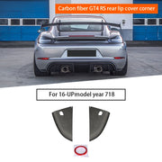 Car Carbon Fiber GT4 RS Style Rear bumper Rear lip cover angle for Porsche 718 982 2016-UP