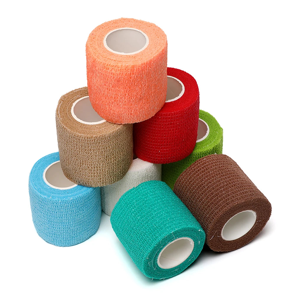 12pcs of 4.8-Meter Elastic Sports Self-Adhesive Bandages, Protecting Fingers, Ankles, Palms, and Shoulders, Knee Protection