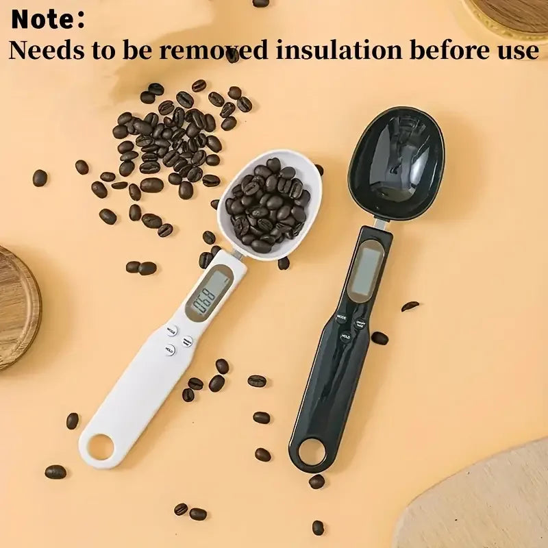 Measure ingredients with precision using this digital spoon scale—electronic LCD display, 0.1-500g capacity, perfect for flour, milk, coffee powder, and more!
