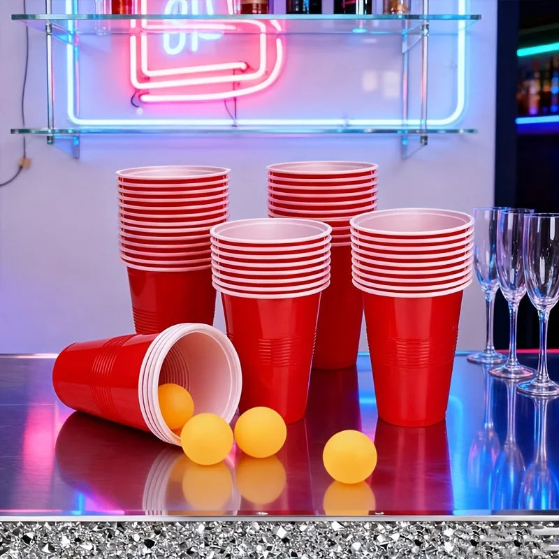 24 PCS Beer Pong Game Cups for Outdoor Drinking Games, Camping Parties, Christmas Bar Game Supplies, Outdoor Leisure Games