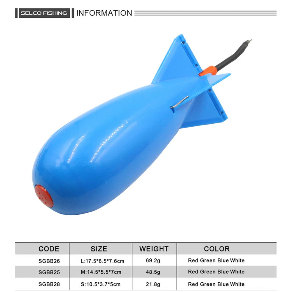 Carp Fishing Rockets Bomb Spomb Fishing Tackle Rocket Feeder Float Attract Container Nesting Device Fishing Tackle Tools