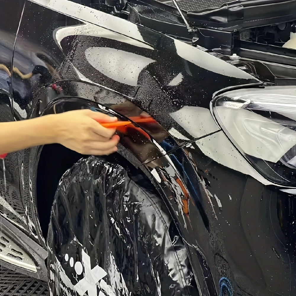 High Gloss Black Vinyl Car Wrap Roll with Free Squeegee, 19.69x78.74 inch PVC Film for Engine Hood & Motorcycle Paint Protection, Scratch-Resistant Automotive Vinyl Wrap for Various Models
