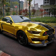 Golden Chrome Vinyl Wrap PVC Film for Car Decals, Waterproof and Stretchable Car Wrap Vinyl Roll with Air Release Technology