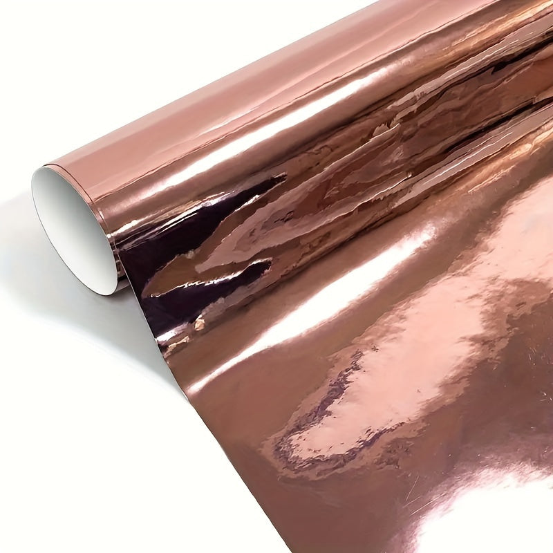 Rose Golden Vinyl Wrap for Car - High-Quality PVC, Universal Fit for All Models, Interior & Exterior Decor, Motorcycle, Bicycle, PC Accessories, Furniture, 19.69x59.84inch, Customizable Design, Custom Car Wrap | Modern Car De